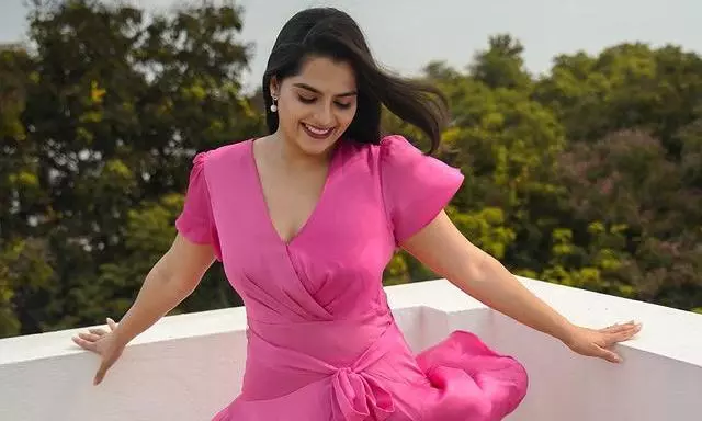 Kavya Kalyanams Cute Mini Dress Look, A Touch of Barbie