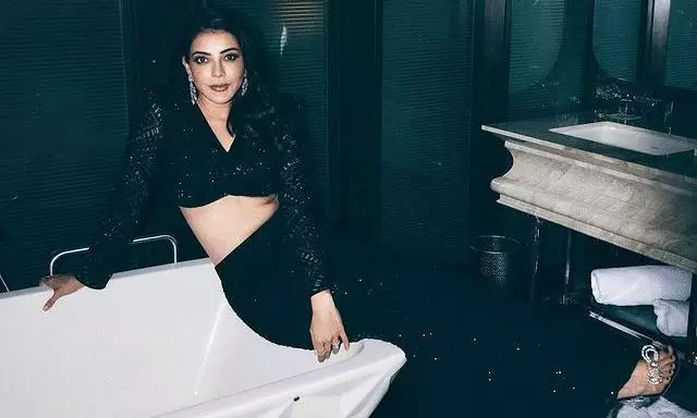 Kajal Aggarwal Stuns in Elegant Black Ensemble