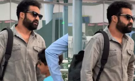 Jr NTR and Son Bhargav Ram Steal Hearts at the Airport