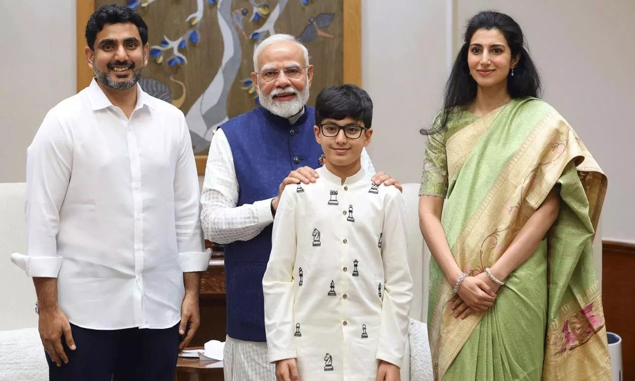 Pic Talk: Lokesh and family meets Prime Minister Modi