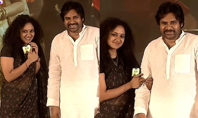 Pawan Kalyan Gets Shy as Actress Holds His Shoulders