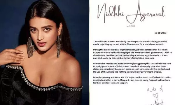 Nidhii Agerwal Clarifies On Govt Car Controversy!