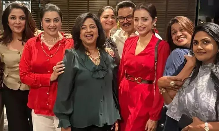 Radhika Sarathkumar’s birthday lights up, Trisha dazzles