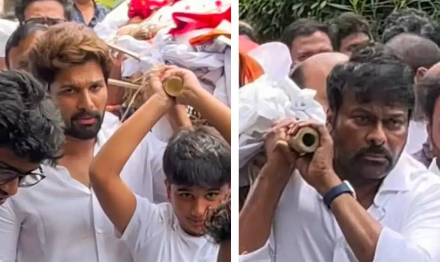 Pic Talk: Chiru, Charan, Allu Arjun Carry Mortal Remains