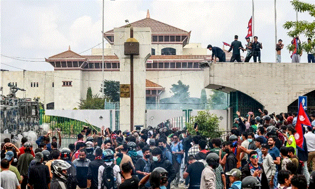 Nepal Parliament Set on Fire, PM Oli Resigns Amid Protests