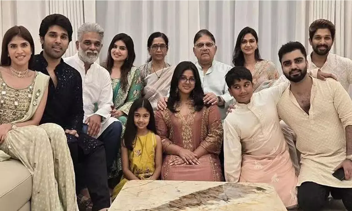 Allu Family Introduces New Daughter-in-Law Stunning Diwali Frame