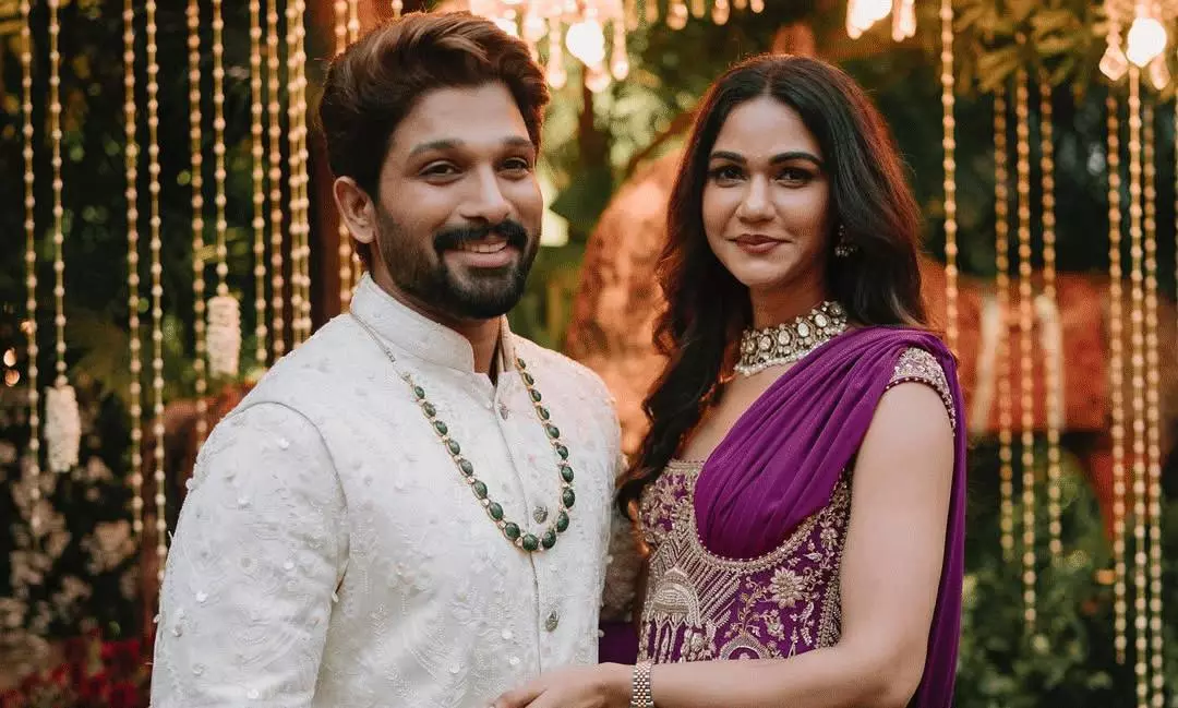 Allu Arjun and Sneha Reddy Steal Hearts at Allu Sirish’s Engagement