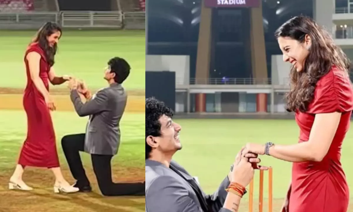 Indian Female Cricket Star Proposed in Stadium