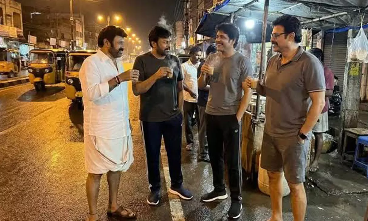 Tollywood Legends Spotted Chilling With Tea In Hyd