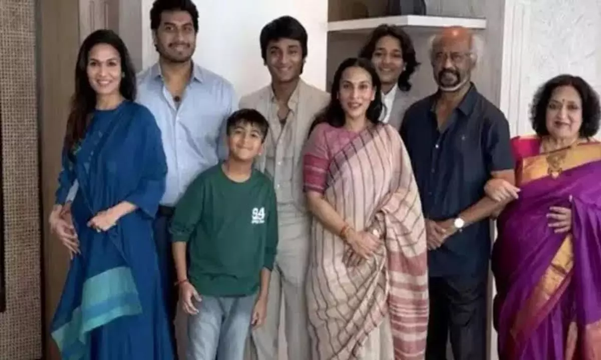Rajinikanth’s Rare Family Picture with Grandkids Goes Viral