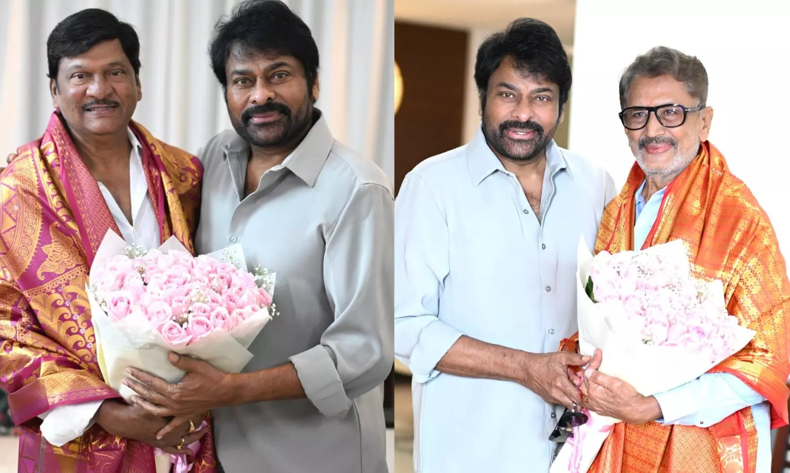 Chiranjeevi specially honors Padma awardees Murali Mohan and Rajendra Prasad