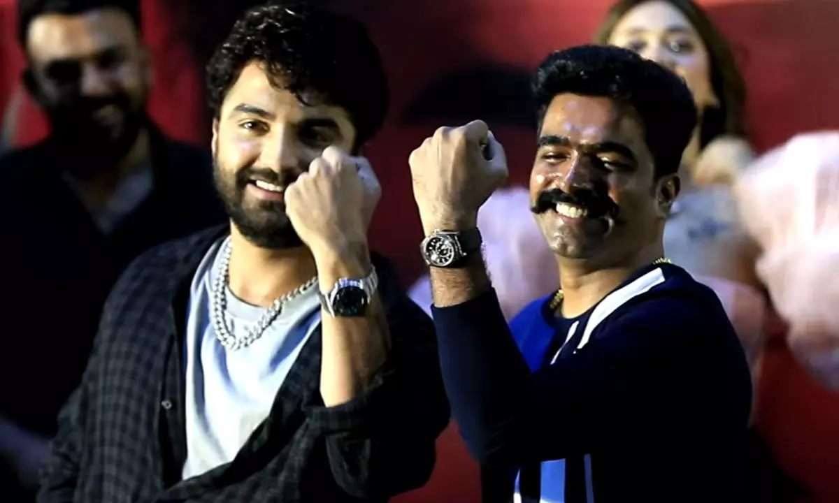 Vishwak Sen presents a costly watch gift to Ravi Basrur