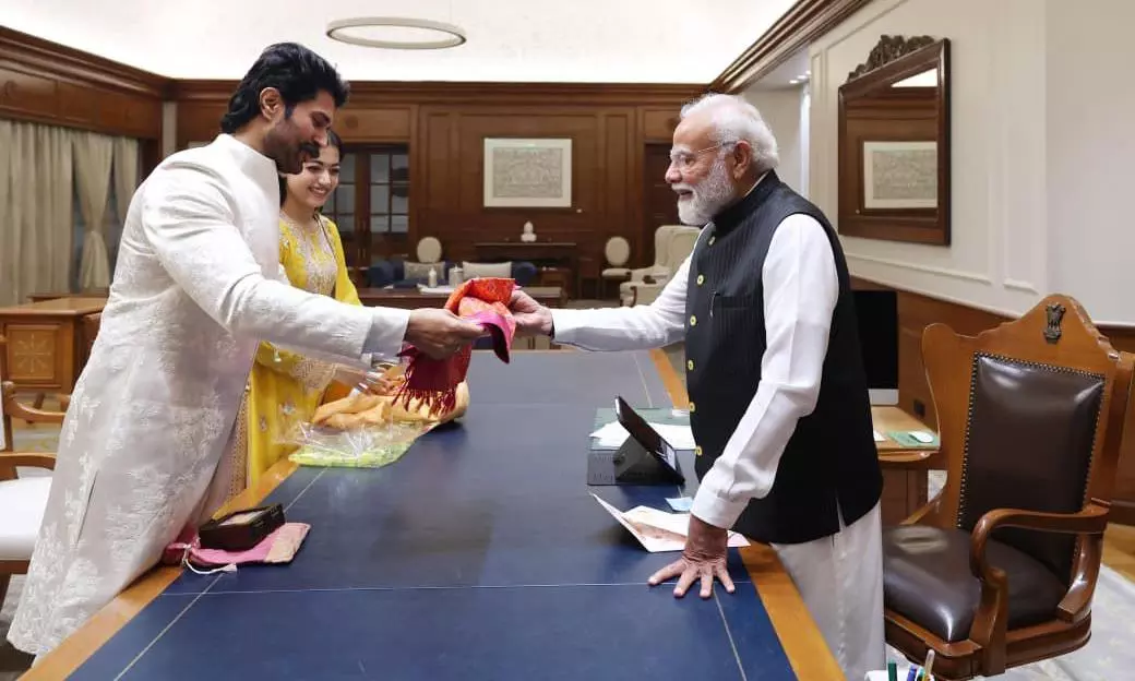 Vijay Deverakonda And Rashmika Mandanna With PM Modi
