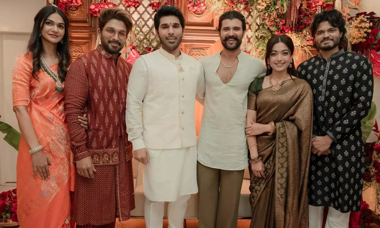 Newlywed Vijay Deverakonda and Rashmika Attends Allu Sirish Wedding Festivities