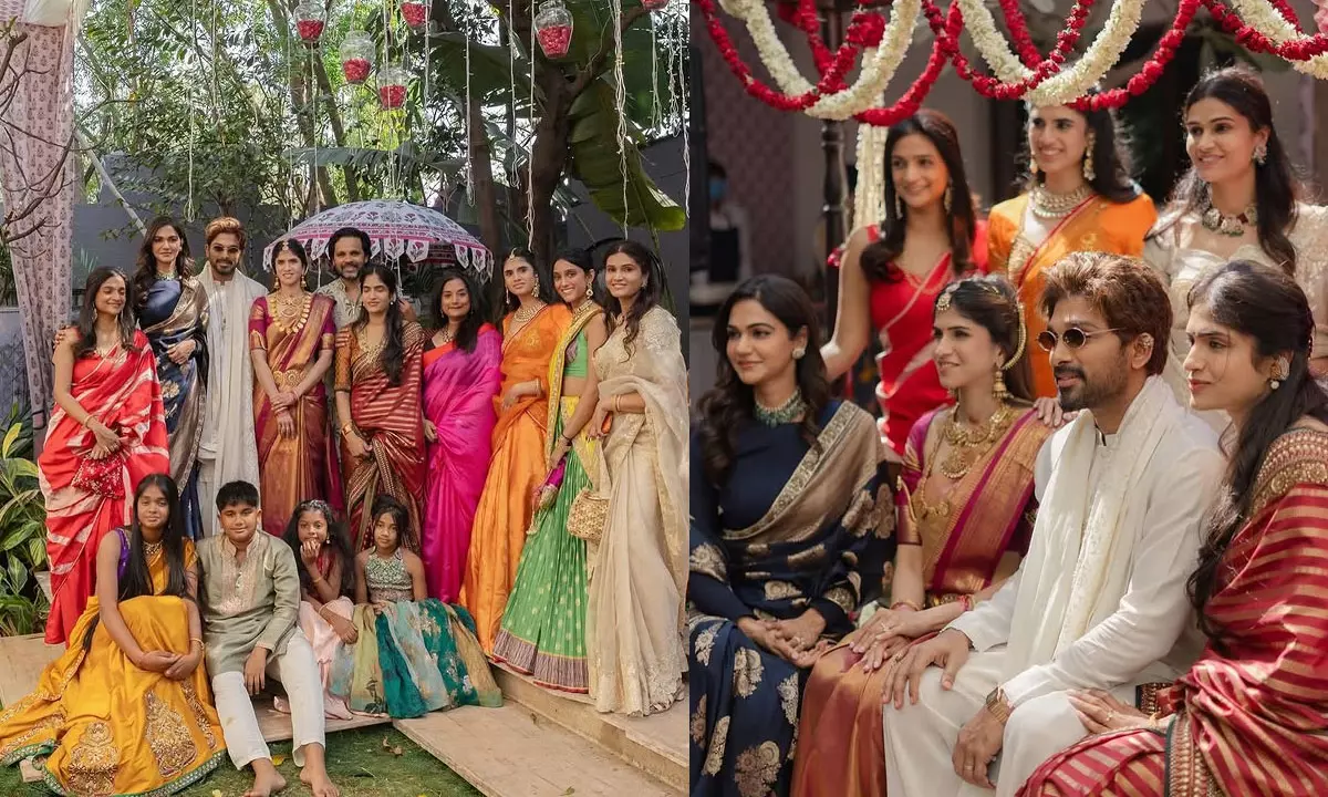 Nayanika Reddy Looks Adorable With Allu Arjun Family at Her House Function