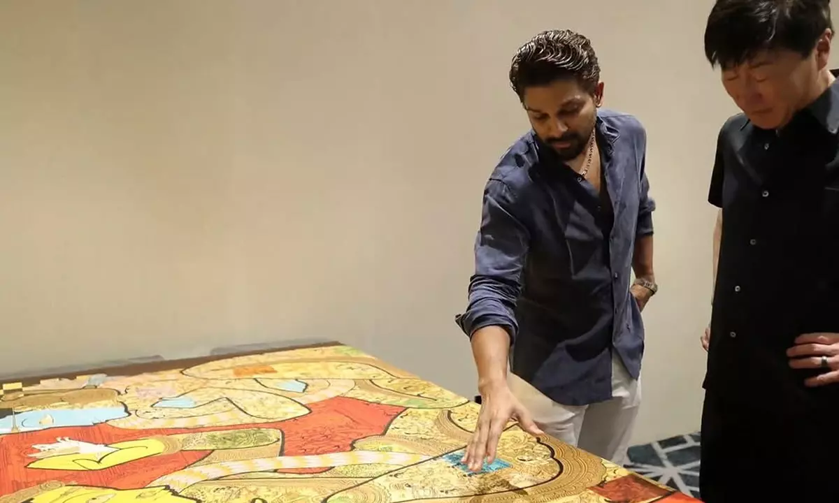 Allu Arjun Gifts Ramayana Painting to Geek Pictures CEO
