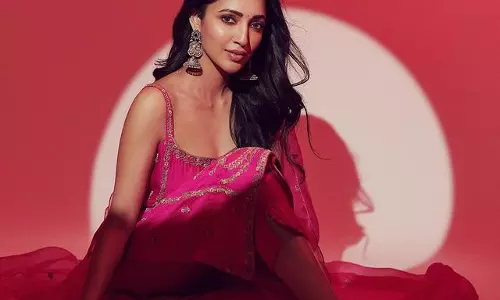 Neha Shettys Pretty in Pink Traditional Look