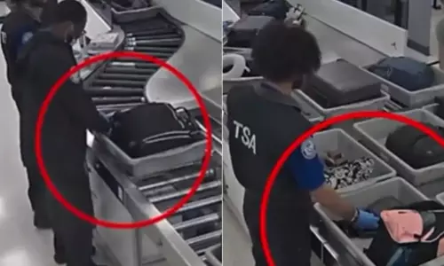 యూఎస్ సెక్యూర్టీలో దొంగలు... ప్రయాణికుల బ్యాగులో నుంచి డబ్బు చోరీ!