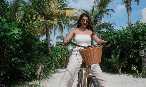 Pooja Hegde Spotted Riding a Bicycle