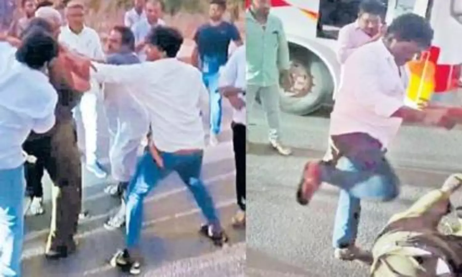 కావలి సీన్ తిరుపతిలో రిపీట్.. హారన్ కొట్టాడని డ్రైవర్ ను కొట్టేశారు కావలి సీన్ తిరుపతిలో రిపీట్.. హారన్ కొట్టాడని డ్రైవర్ ను కొట్టేశారు