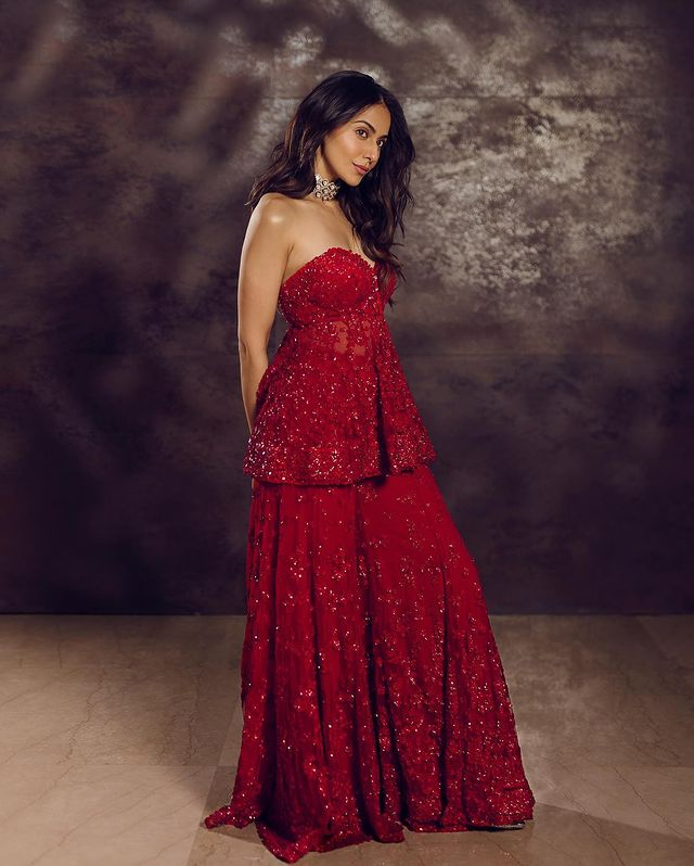 Riveting Poses Of Rakul In Ravishing Red Outfit! Riveting Poses Of Rakul In Ravishing Red Outfit!