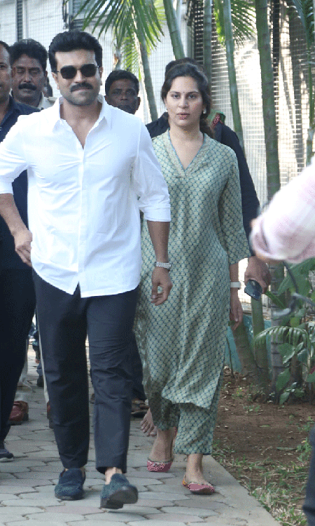 Ram Charan and Upasana Cast Vote in Hyderabad