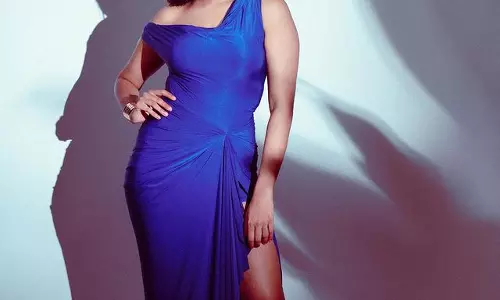 Niharika Flaunts Her Fashion Sense In Thigh-Slit Blue!