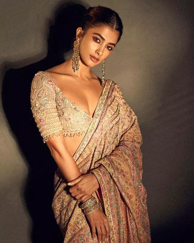 Pooja Hegde Stuns in Traditional Floral Attire