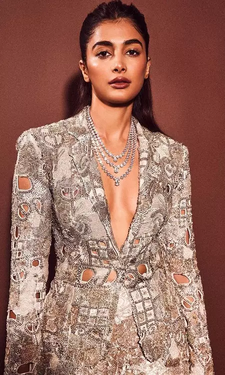 Pooja Hegde Stuns in Traditional Floral Attire