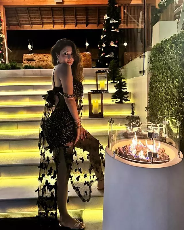 Sonarika Bhadorias Alluring Black Butterfly Dressress