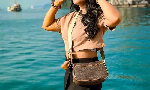 Sravanthi Chokarapu Charms in Chic Skirt on Vacation