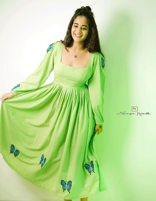 Deepthi Sunainas Lavender Saree Affair