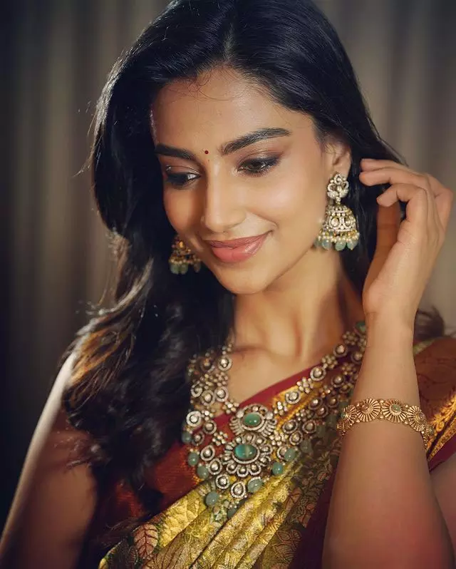 Delightful Meenakshi Dazzles In A Saree Delightful Meenakshi Dazzles In A Saree