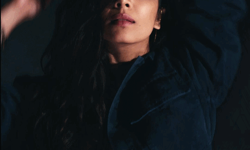 Malavika Sparkles in Gold and Denim