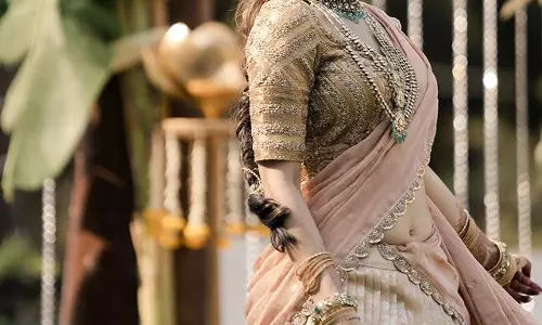 Ashikas Radiant Aura in Ethereal Half Saree