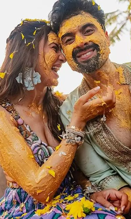 Newlyweds Rakul and Jackky Radiate Joy in Haldi Ceremony Photos