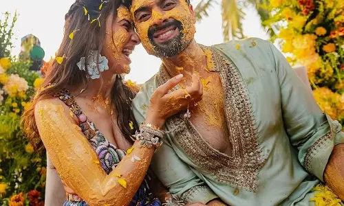 Newlyweds Rakul and Jackky Radiate Joy in Haldi Ceremony Photos