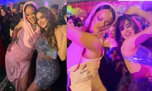 అంబానీ పెళ్లి:  రిహ‌న్న‌కు జాన్వీ ఏం నేర్పిస్తోంది?