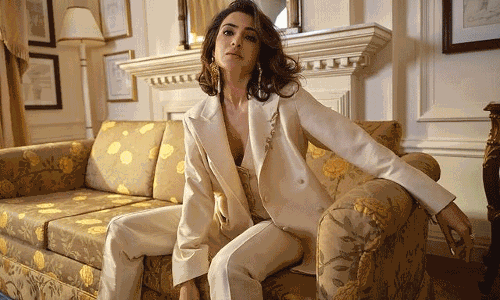 Samantha Slays in Beige Boss Lady Style