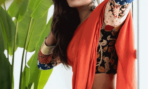 Eesha Rebba Shines in Beautiful Orange Saree!