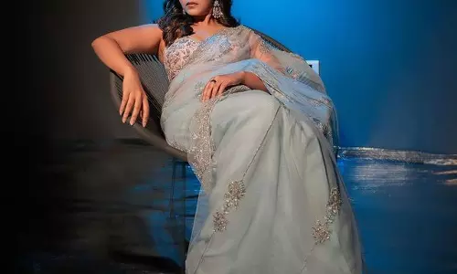 Anjali Gorgeous Looks Like An Angel in Sky-blue
