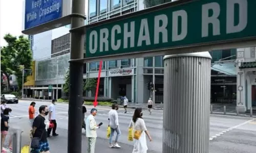 సింగపూర్ లో రోడ్డు దాటుతున్న బాబు... వైరల్ ఫోటోలో నిజమెంత?