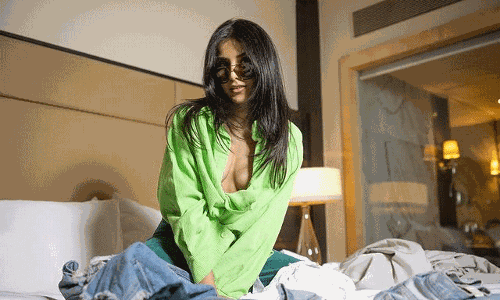 Harshita Gaur:  Bold in Bottle Green Shirt