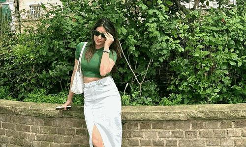 Lavanya Dazzles In Vibrant Green Crop Top