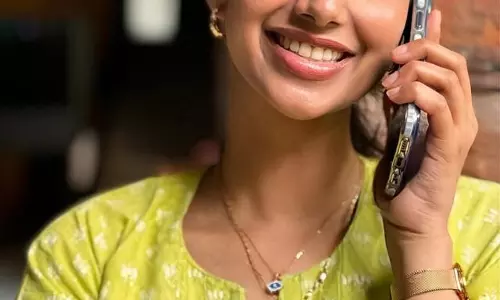 Meenakshi always ready for pictures with a smile