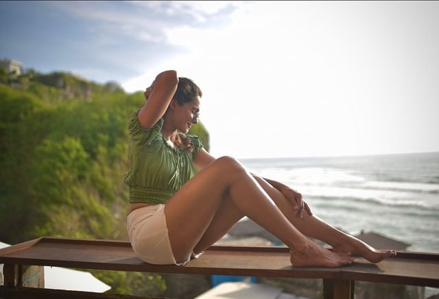 Neon Queen! Andrea Slays in a Bralette & Shorts