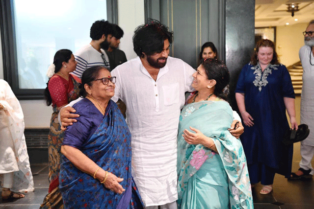 Celebrations At Mega Family Home on Pawan Kalyan Victory Celebrations At Mega Family Home on Pawan Kalyan Victory