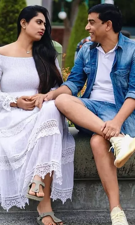 Dil Raju Turns Lover Boy with His Elegantly Fashioned Wife Tejaswini