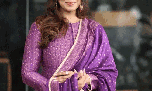 Nivetha Pethurajs Effortless Beauty Charms in Purple