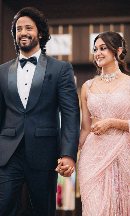 Aishwarya Arjun and Umapathy reception moments